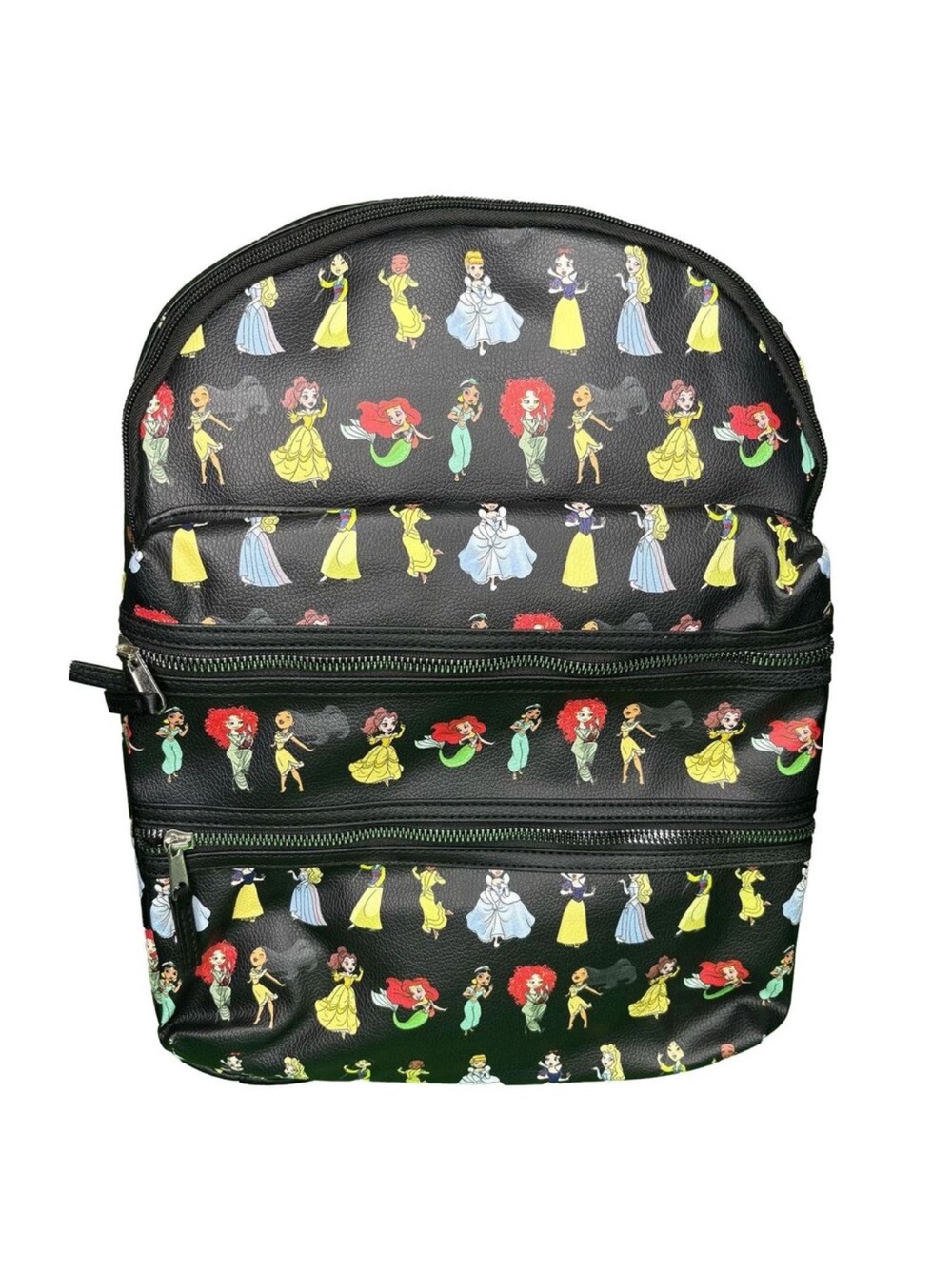 Disney Black Mini Backpack with Colorful Princess Characters